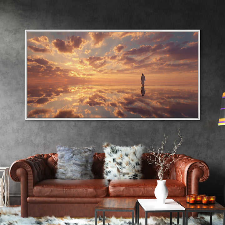 Heaven’s Horizon Walk – Framed Canvas Print – Christian Wall Art – Jesus Painting – Christian Art Canvas – Christian Art – Christmas Art –