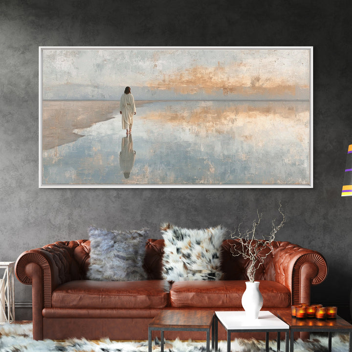 Still Waters, Framed Canvas Print, Christian Art Canvas, Jesus Wall Art, Christian Decor, Christmas Art, Christian Painting, Holiday Art