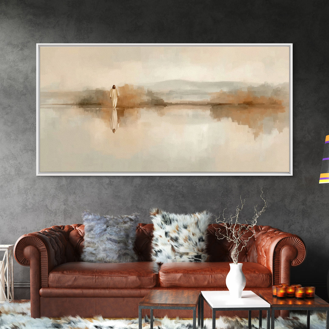 Quiet Horizon - Framed Canvas Print - Christian Art Print - Jesus Art Canvas - Christmas Decor - Christian Wall Art - Sacred Art - Holiday