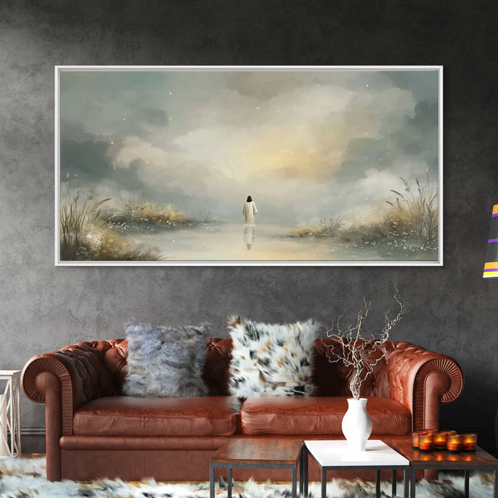 Heavenly Path | Framed Canvas Print | Christian Wall Art | Jesus Painting | Christmas Art | Christian Decor | Large Christian Art | Faith A