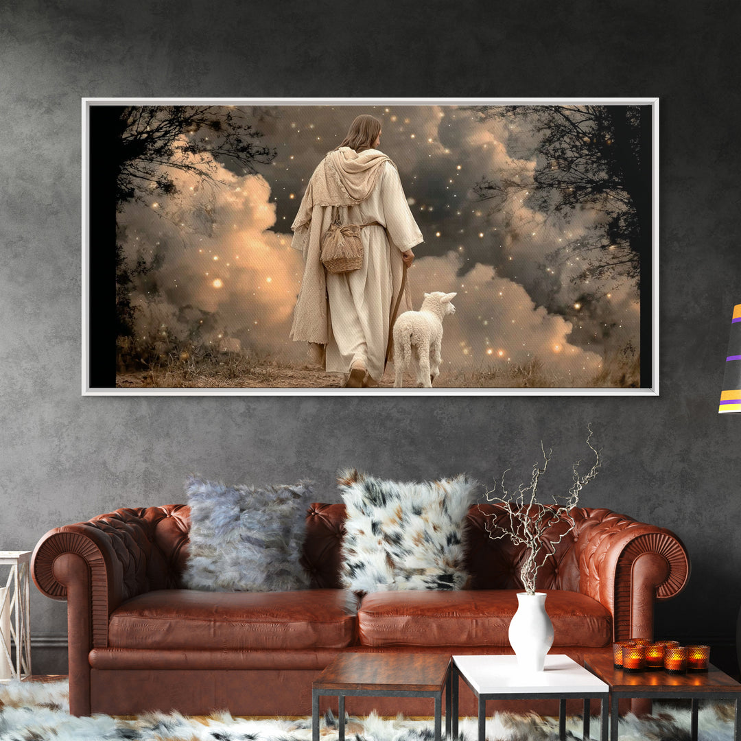 Starfield Journey, Framed Canvas Print, Christian Wall Art, Jesus Painting, Christian Art Canvas, Christmas Art Prints, Christian Gift Idea