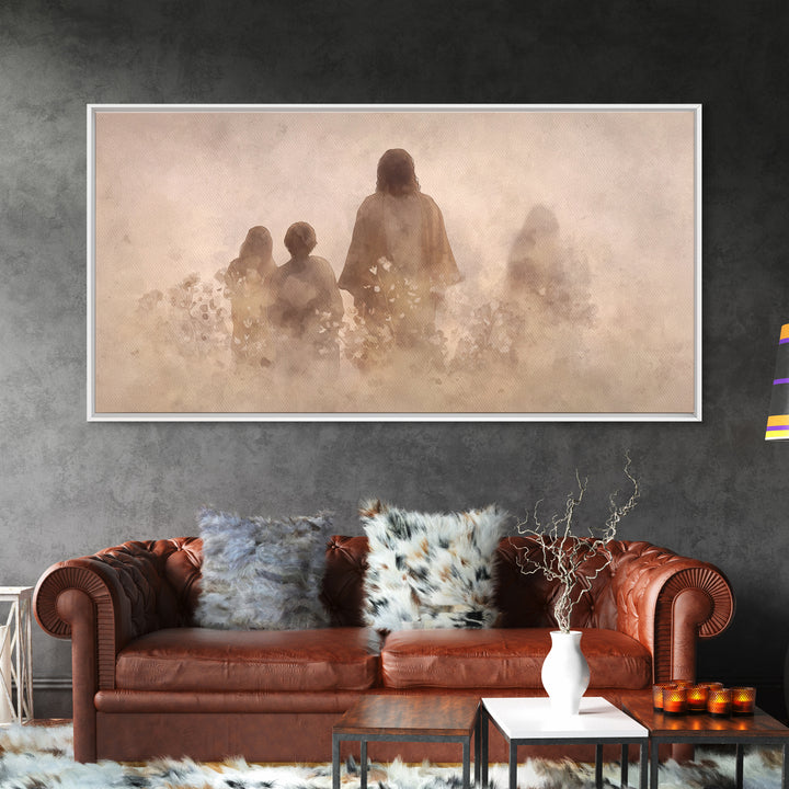 Silent Meadow Light – Framed Canvas Print – Christian Wall Art – Christian Art Canvas – Jesus Painting – Christmas Wall Art – Christian Gif