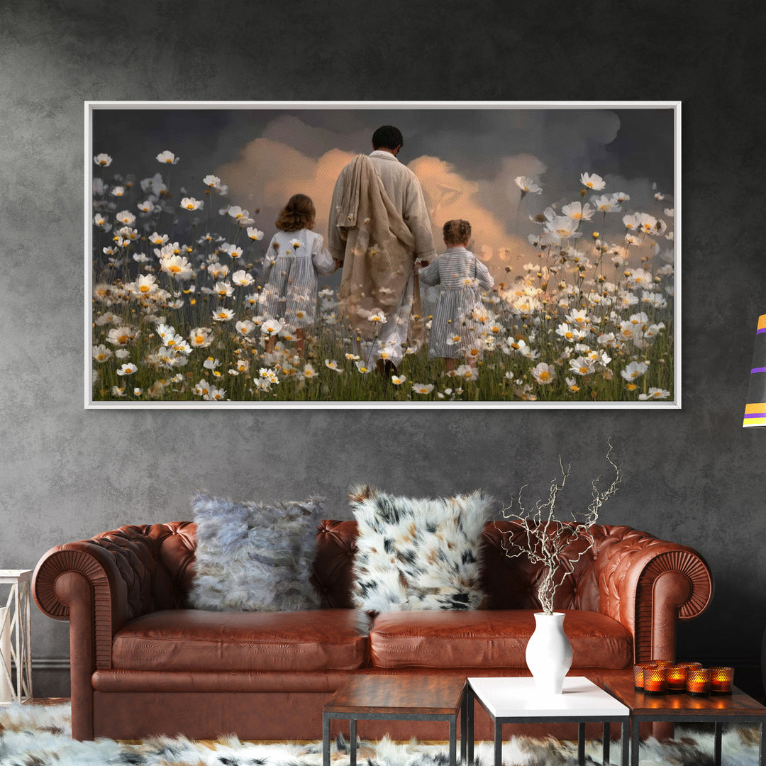 Gathered In Hope | Framed Canvas Print | Christian Art Canvas | Christian Wall Art | Jesus Painting | Christian Christmas Art | Christian D