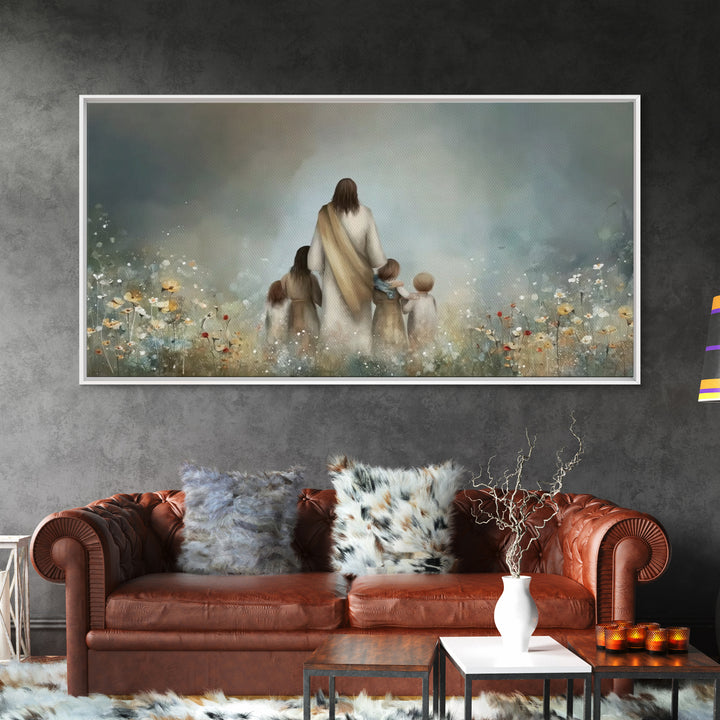 Blossoms Of Grace – Framed Canvas Print – Christian Wall Art – Jesus Painting – Christian Art Canvas – Christian Christmas Art – Christian
