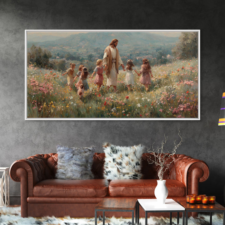 Garden Of Promise – Framed Canvas Print – Christian Art Canvas – Jesus Painting – Christian Wall Art – Christmas Art Prints – Christian Gif