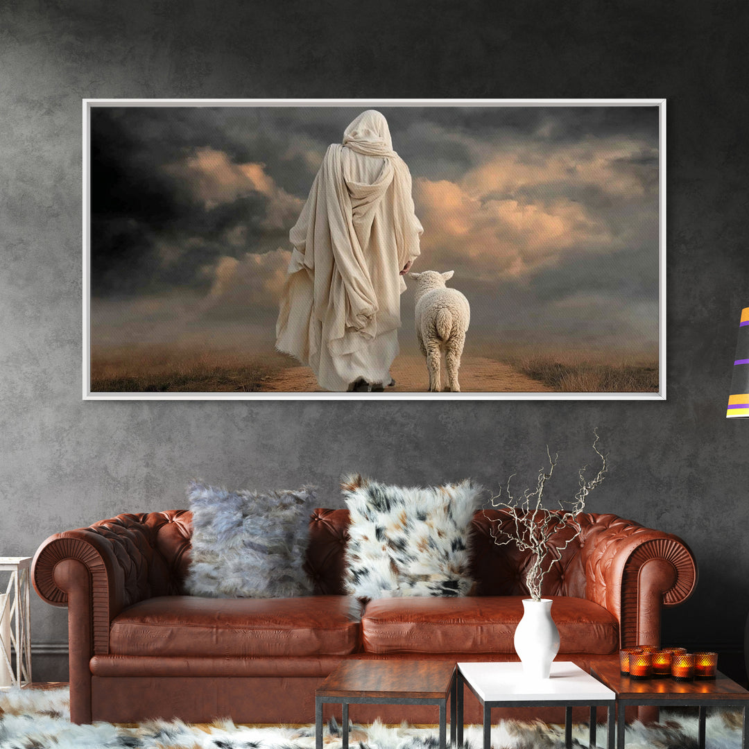 Stormless Guidance – Framed Canvas Print – Christian Wall Art – Jesus Painting – Christian Art Canvas – Christian Christmas Art – Large Chr