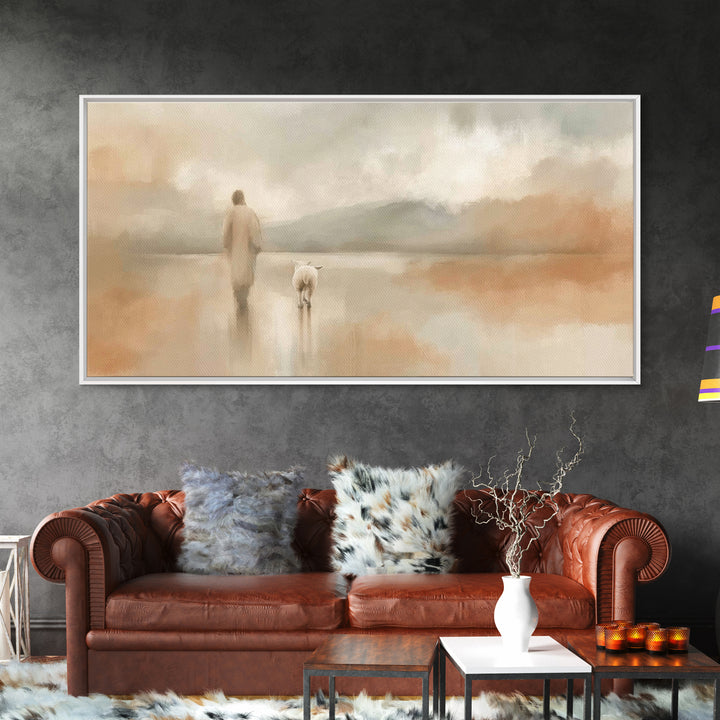 Eternal Light Trail – Framed Canvas Print – Christian Art Print – Jesus Painting – Christian Wall Art – Minimalist Christian Art – Christia