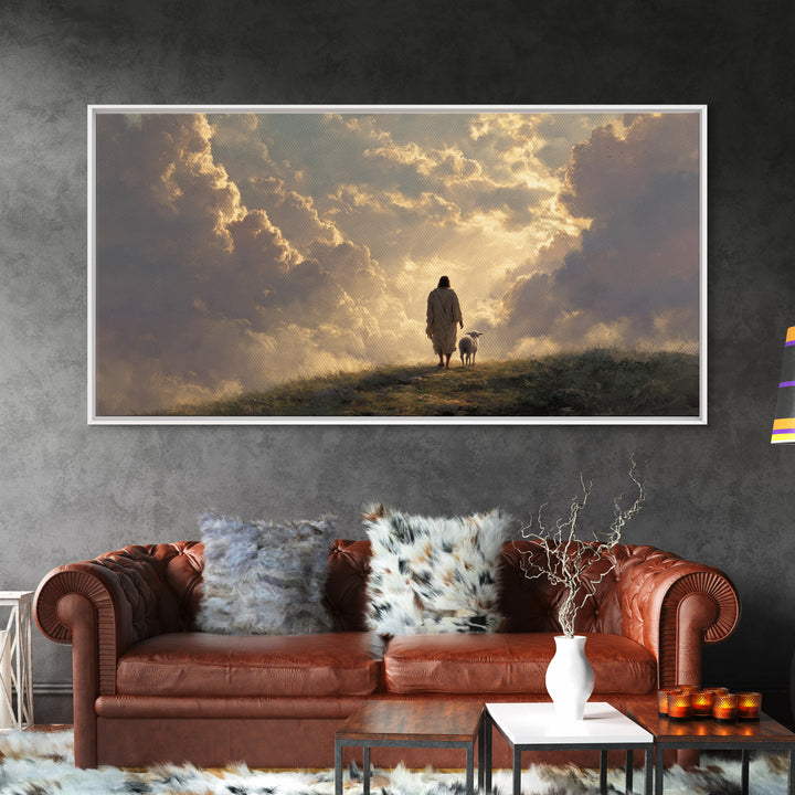 Heavenly Pathway – Framed Canvas Print – Jesus Christmas Art – Christian Art Canvas – Christian Wall Art – Large Christian Painting – Chris