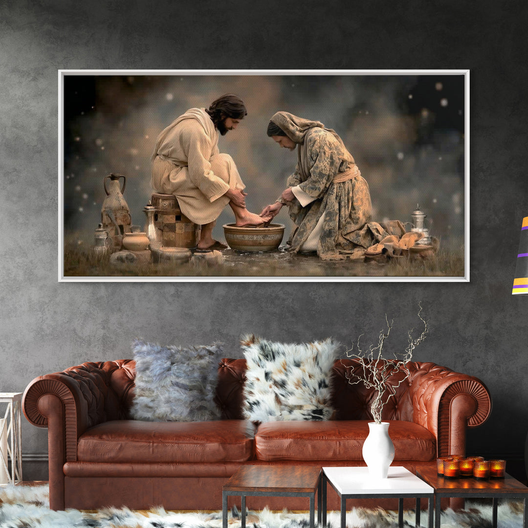 Humble Offering – Framed Canvas Print – Jesus Painting – Christian Art Canvas – Christian Wall Art – Vintage Christian Art – Christian Gift