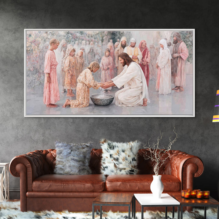 Living Waters – Framed Canvas Print – Christian Art Canvas – Jesus Painting – Christian Art Work – Christian Wall Art – Modern Christian Ar