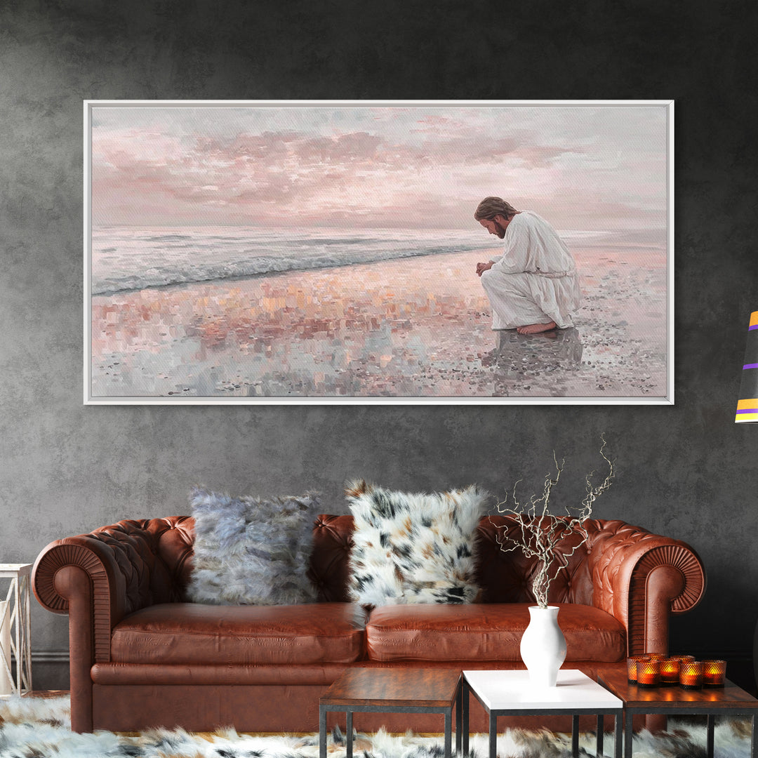 Dawn of Mercy | Framed Canvas Print | Christian Art Canvas | Jesus Painting | Large Christian Painting | Subtle Christian Art | Christian C
