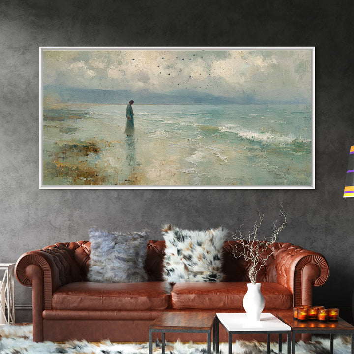 Haven of Peace | Framed Canvas Print | Christian Wall Art | Jesus Canvas Art | Modern Christian Painting | Blue Christian Art | Christian G
