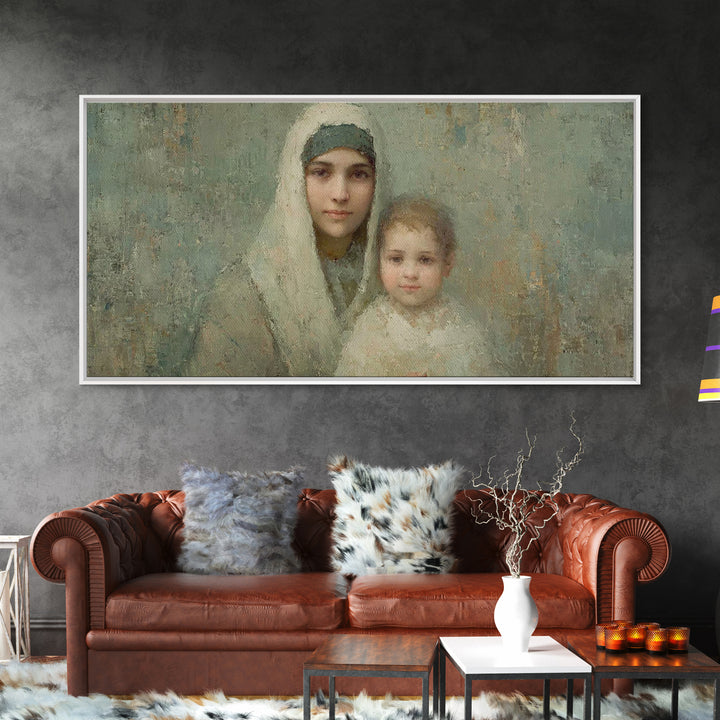 Light Of Mercy – Framed Canvas Print – Christian Wall Art – Christian Art Canvas – Mary And Jesus Painting – Christmas Art – Jesus Art