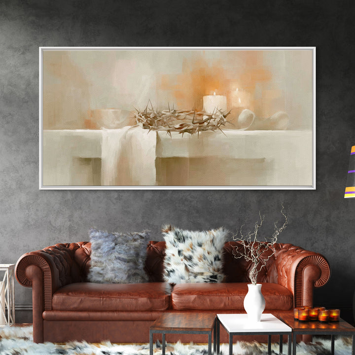 Crown Of Light | Framed Canvas Print | Christian Art Canvas | Christian Wall Art | Minimalist Christian Art | Christian Decor | Christian A