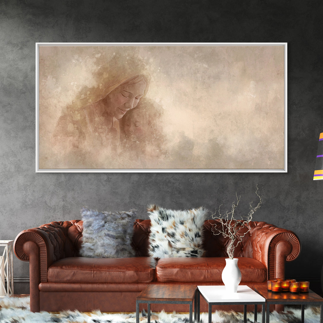 Tender Devotion – Framed Canvas Print – Christian Wall Art – Jesus Painting – Christian Art Canvas – Christmas Art – Large Christian Art