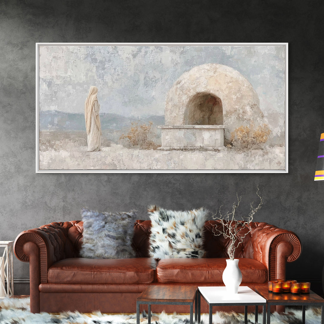 Silent Dawn – Framed Canvas Print – Large Christian Art – Christian Art Canvas – Jesus Painting – Christian Wall Art – Christmas Art
