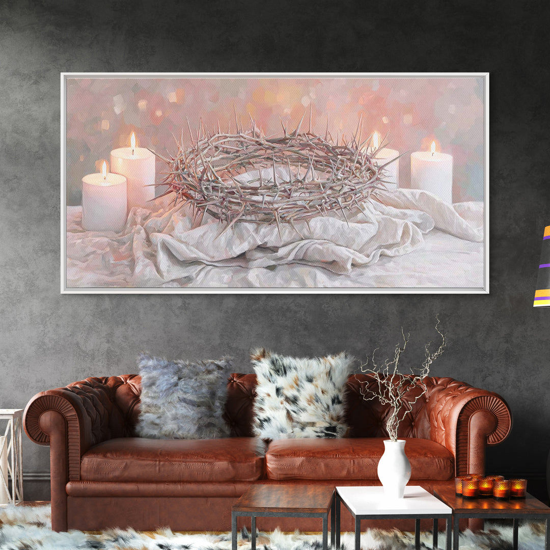 Thorns Of Glory, Framed Canvas Print, Christian Art Canvas, Christian Wall Art, Moody Christian Art, Christian Paintings, Christian Gift Id