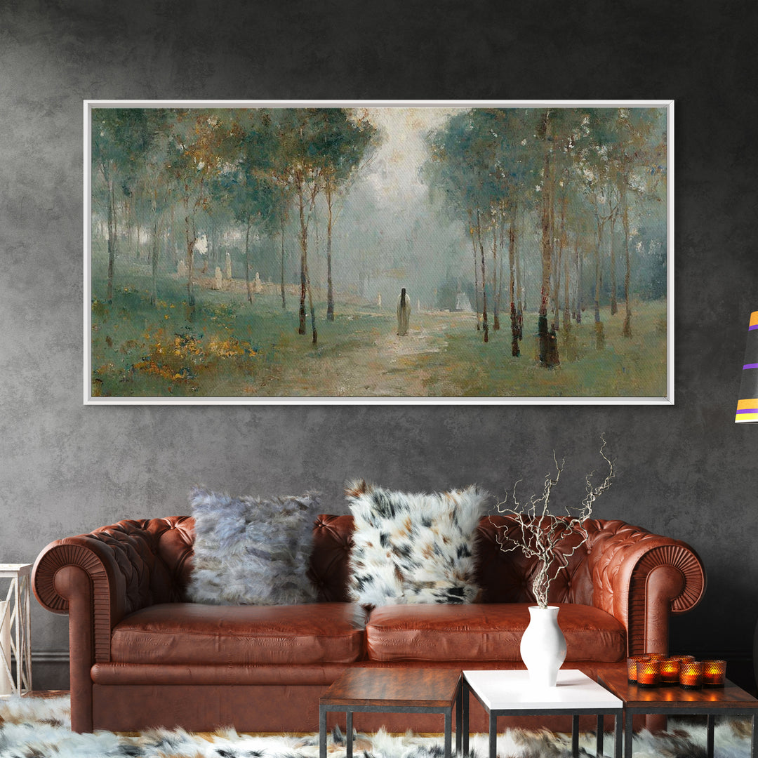 Morning Hope Trail – Framed Canvas Print – Christian Wall Art – Christian Art Canvas – Moody Christian Art – Christmas Art – Art Print