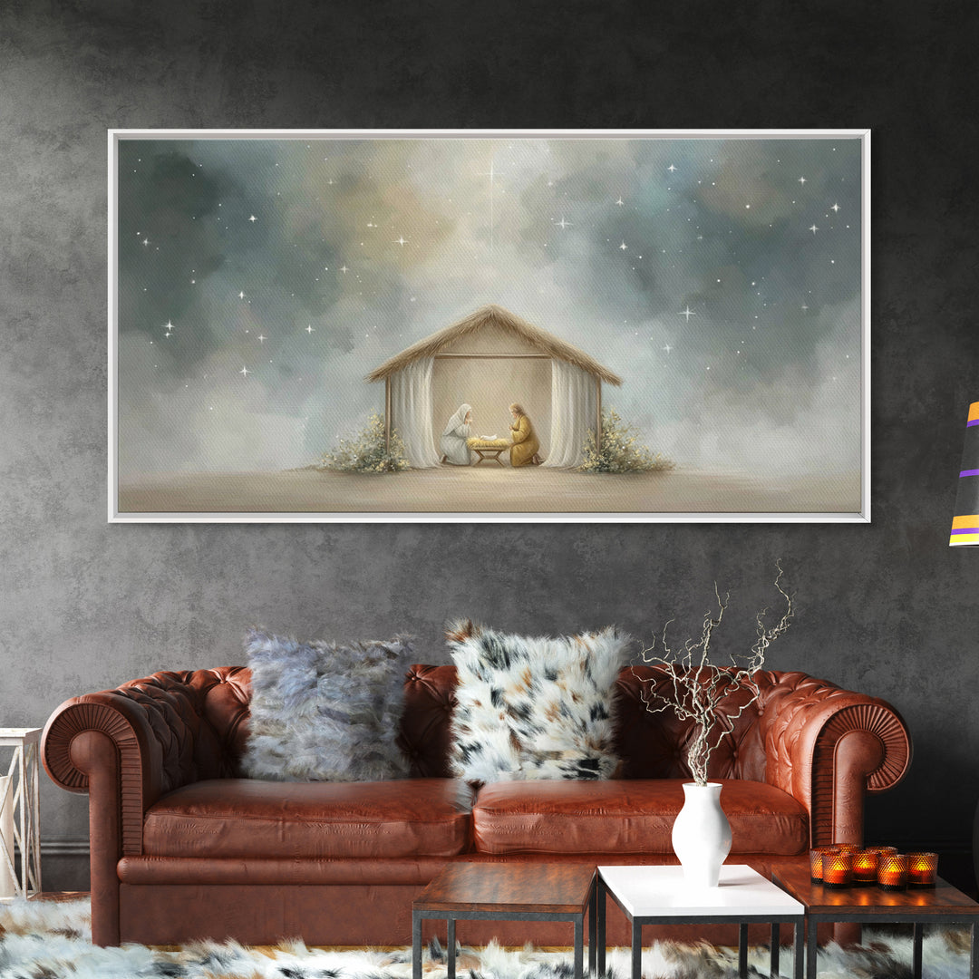 Autumn Grace Walk – Framed Canvas Print – Christian Wall Art – Christian Art Canvas – Subtle Christian Art – Jesus Painting – Art Print