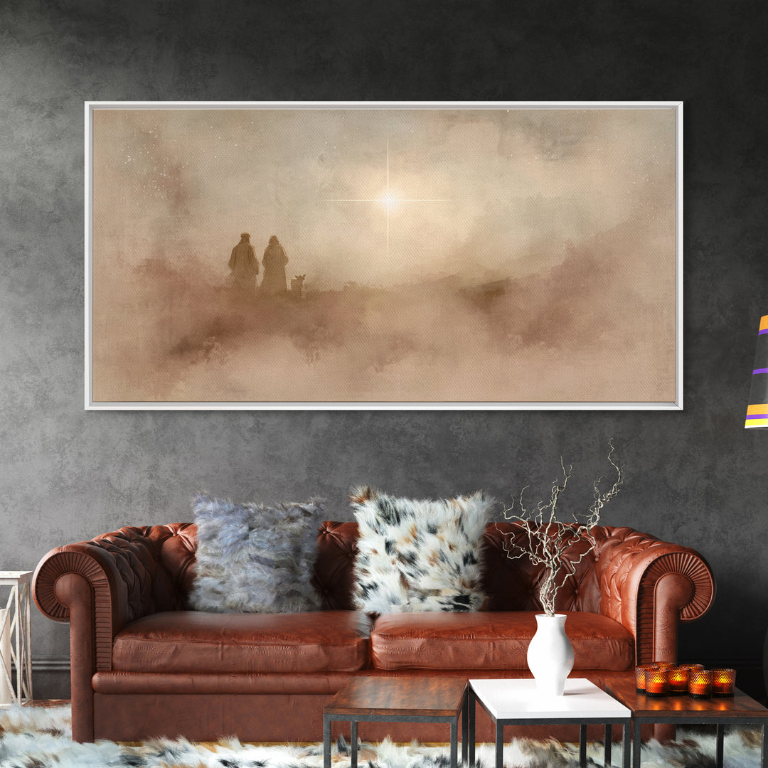 Holy Mist Rising, Framed Canvas Print, Christian Art Canvas, Christian Christmas Art, Christmas Art, Christian Wall Art, Christian Gift Ide