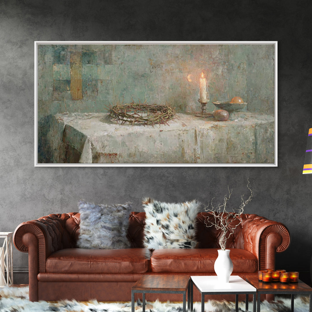 Holy Offering – Framed Canvas Print – Christian Wall Art – Christian Art Canvas – Vintage Christian Art – Christian Art Painting – Christia