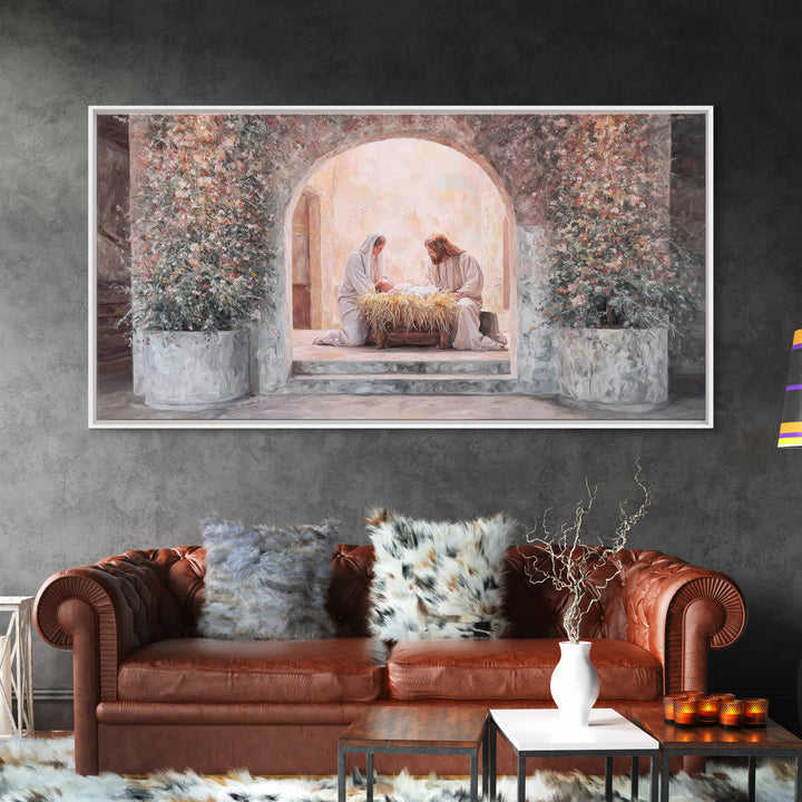 Radiant Nativity – Framed Canvas Print – Christian Christmas Art – Christian Art Canvas – Jesus Painting – Christian Decor For Home