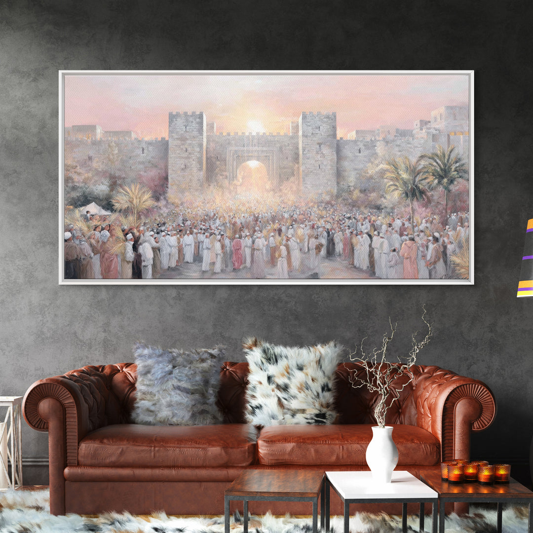 Hosanna Sunrise – Framed Canvas Print – Christian Christmas Art – Christian Art Canvas – Christian Wall Art – Large Christian Painting