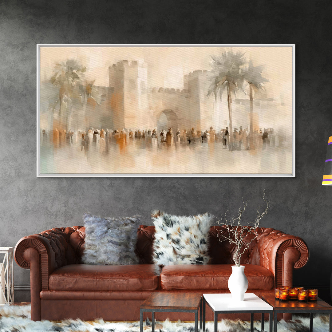 Gate Of Peace – Framed Canvas Print – Christian Wall Art – Jesus Painting – Christian Art Canvas – Christian Decor – Christmas Art
