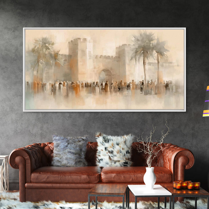 Gate Of Peace – Framed Canvas Print – Christian Wall Art – Jesus Painting – Christian Art Canvas – Christian Decor – Christmas Art