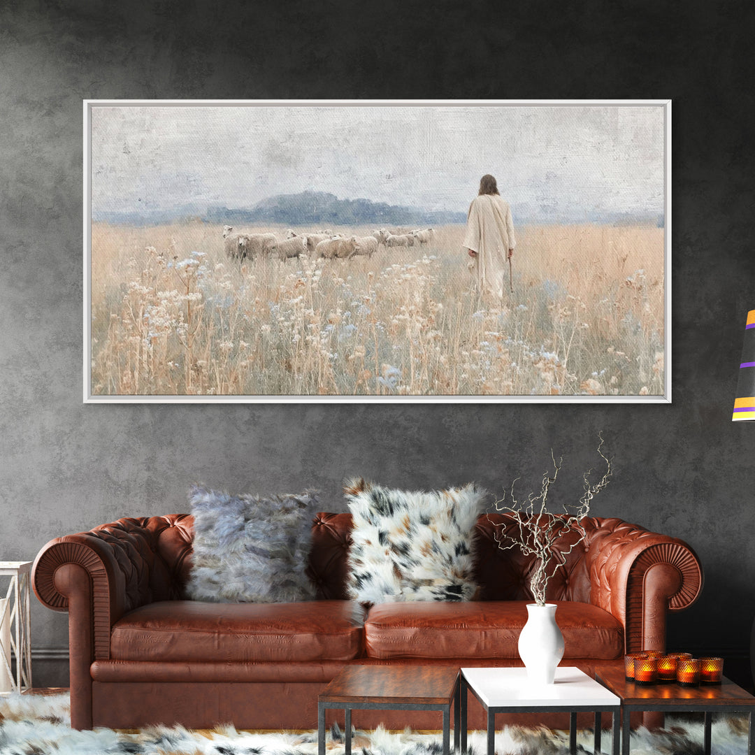 Fields Of Mercy, Framed Canvas Print, Christian Art Print, Jesus Painting, Christian Wall Art, Modern Christian Art, Christian Christmas Ar