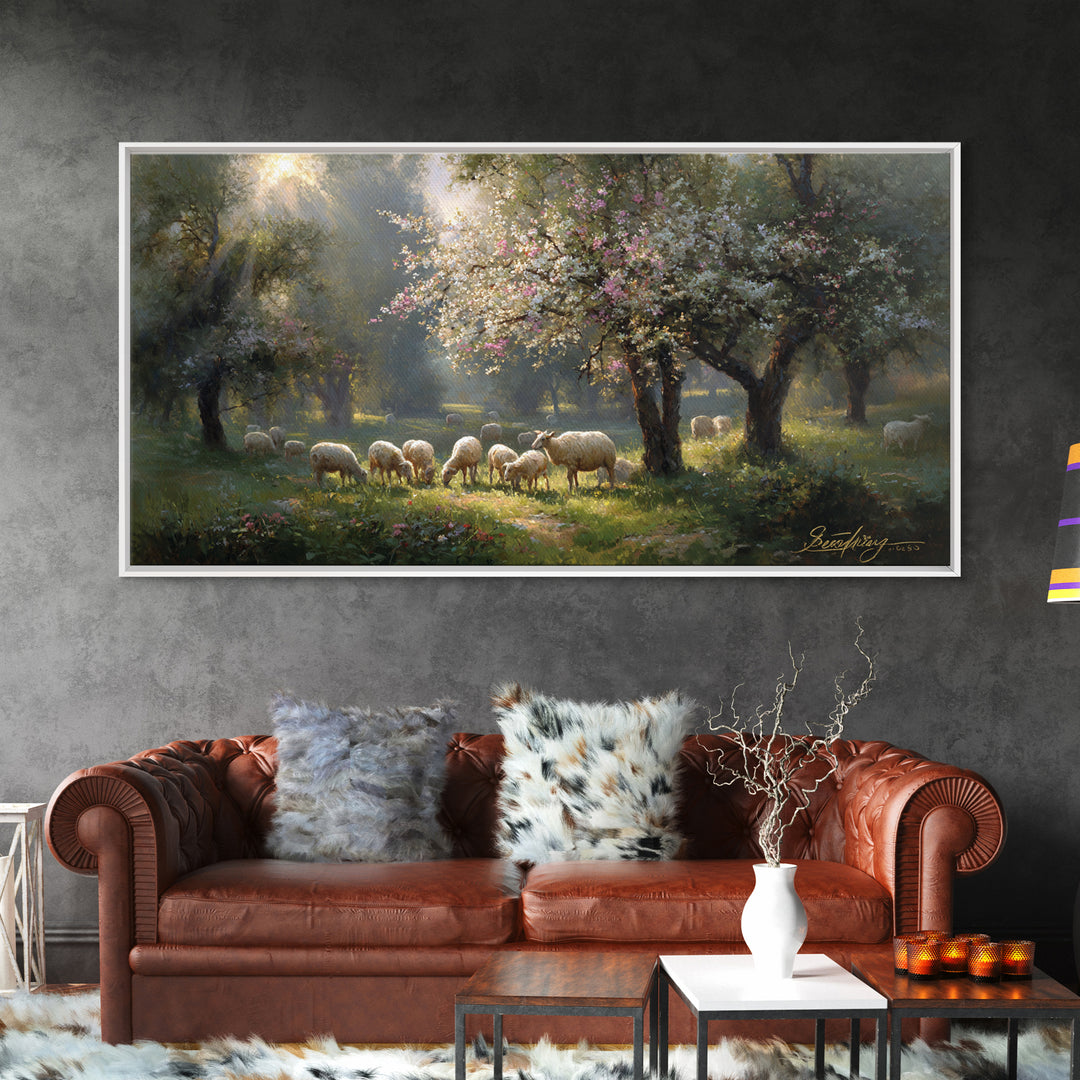 Garden Of Light | Framed Canvas Print | Christian Painting | Jesus Wall Art | Christian Gift Ideas | Vintage Christian Art