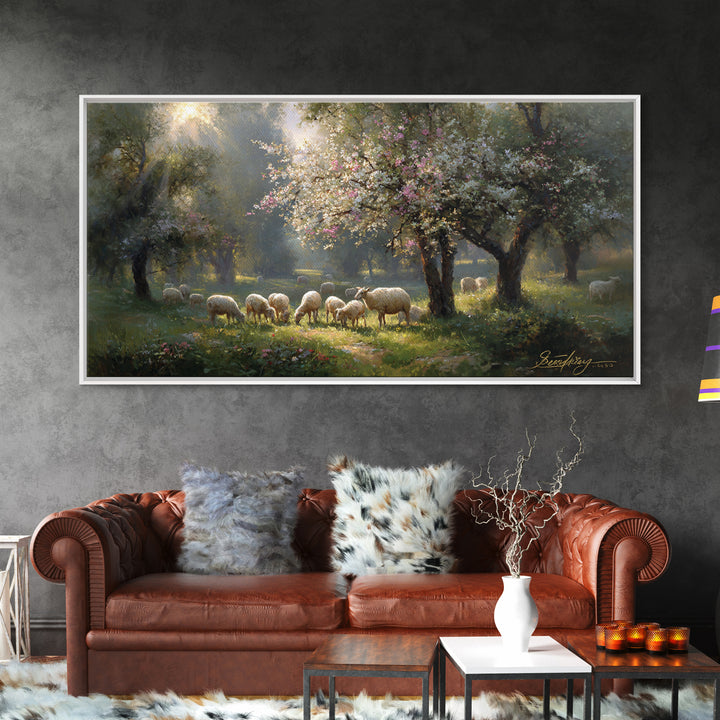 Garden Of Light | Framed Canvas Print | Christian Painting | Jesus Wall Art | Christian Gift Ideas | Vintage Christian Art