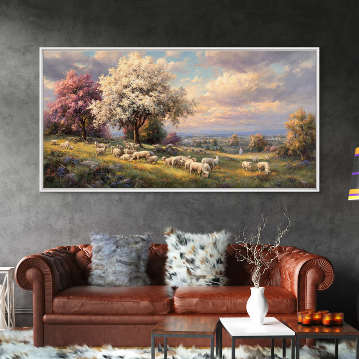Shepherd’s Dawn, Framed Canvas Print, Christian Art Canvas, Jesus Painting, Christian Gift, Christmas Art Work
