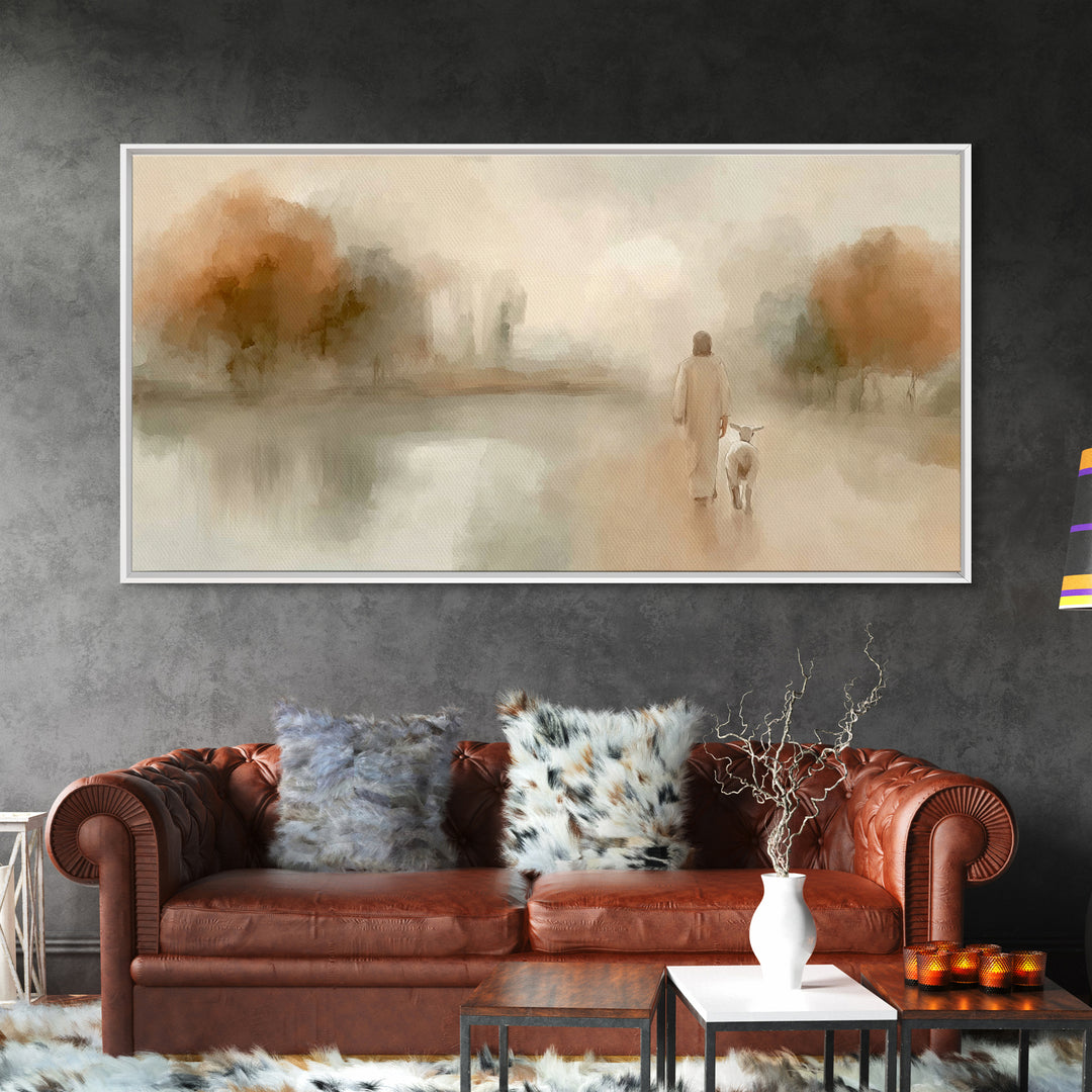 Quiet Redeemer – Framed Canvas Print – Christian Art Canvas – Jesus Painting – Christian Wall Art – Minimalist Christian Art – Christian Gi
