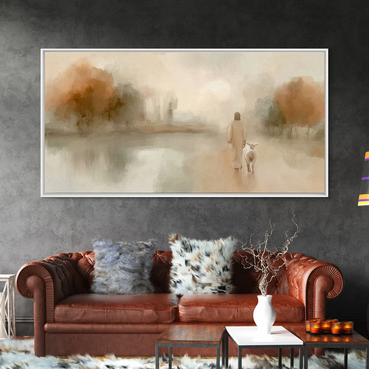 Quiet Redeemer – Framed Canvas Print – Christian Art Canvas – Jesus Painting – Christian Wall Art – Minimalist Christian Art – Christian Gi