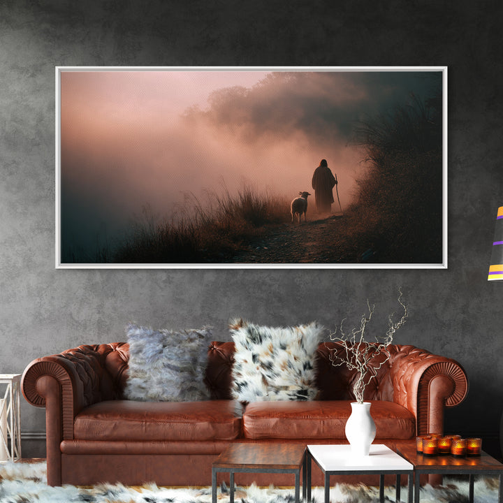 Dawn Of Mercy, Framed Canvas Print, Christian Art Canvas, Jesus Painting, Christian Wall Art, Moody Christian Art, Christian Decor