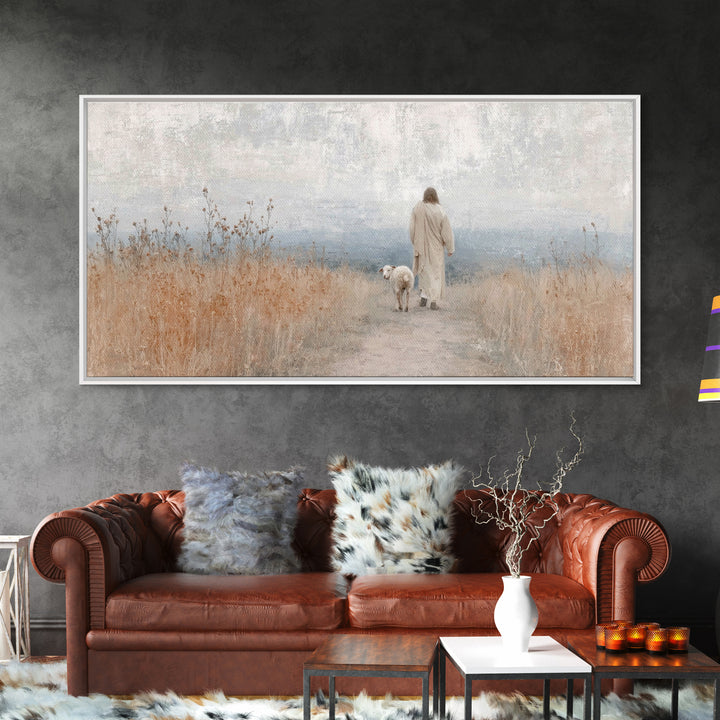 Holy Night Path | Framed Canvas Print | Christian Art Canvas | Jesus Painting | Christian Wall Art | Modern Christian Painting | Christian