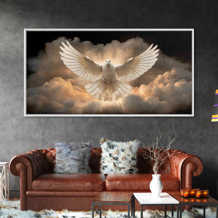 Dove Of Glory – Framed Canvas Print – Christian Painting – Large Christian Painting – Moody Christian Art – Christian Decor