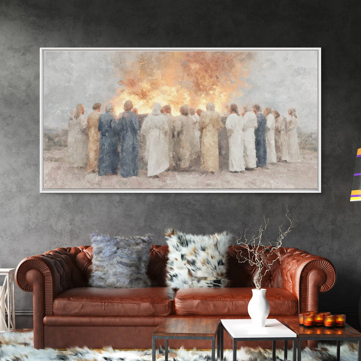 Sacred Gathering – Framed Canvas Print – Christian Wall Art – Jesus Painting – Christian Art Canvas – Christmas Art