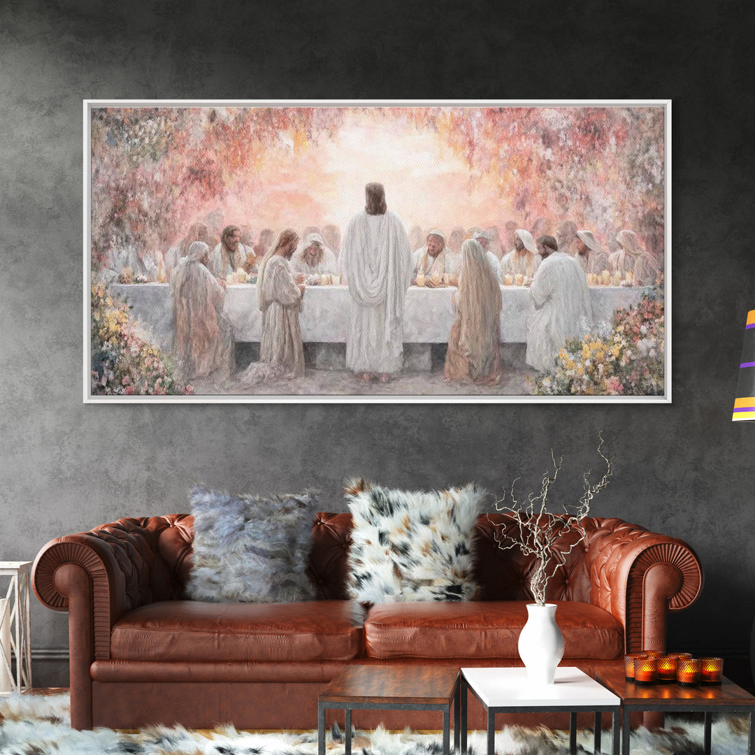 Radiant Supper | Framed Canvas Print | Christian Wall Art | Jesus Painting | Christian Christmas Art | Christian Art Canvas