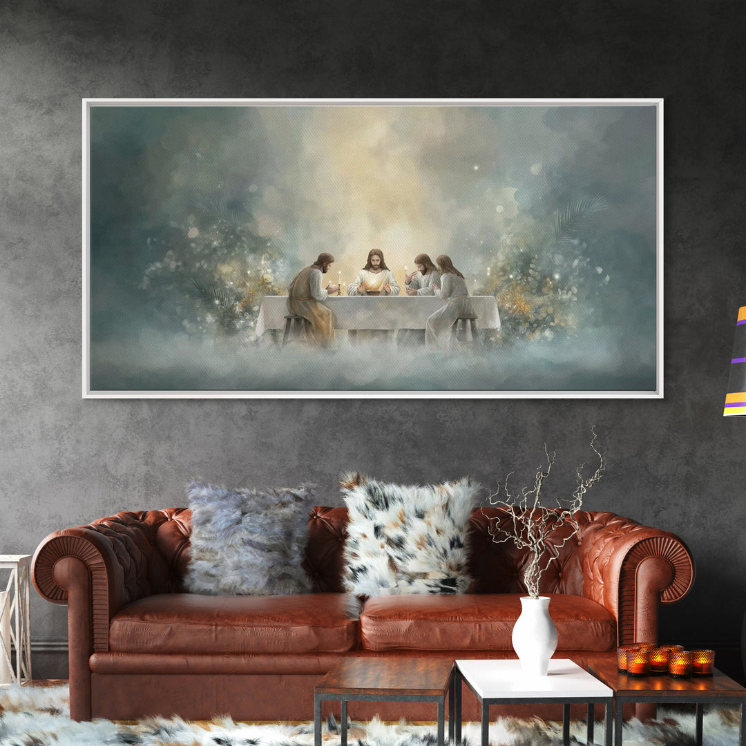 Heavenly Banquet – Framed Canvas Print – Christian Art Canvas – Jesus Painting – Christian Wall Art – Christmas Art Prints