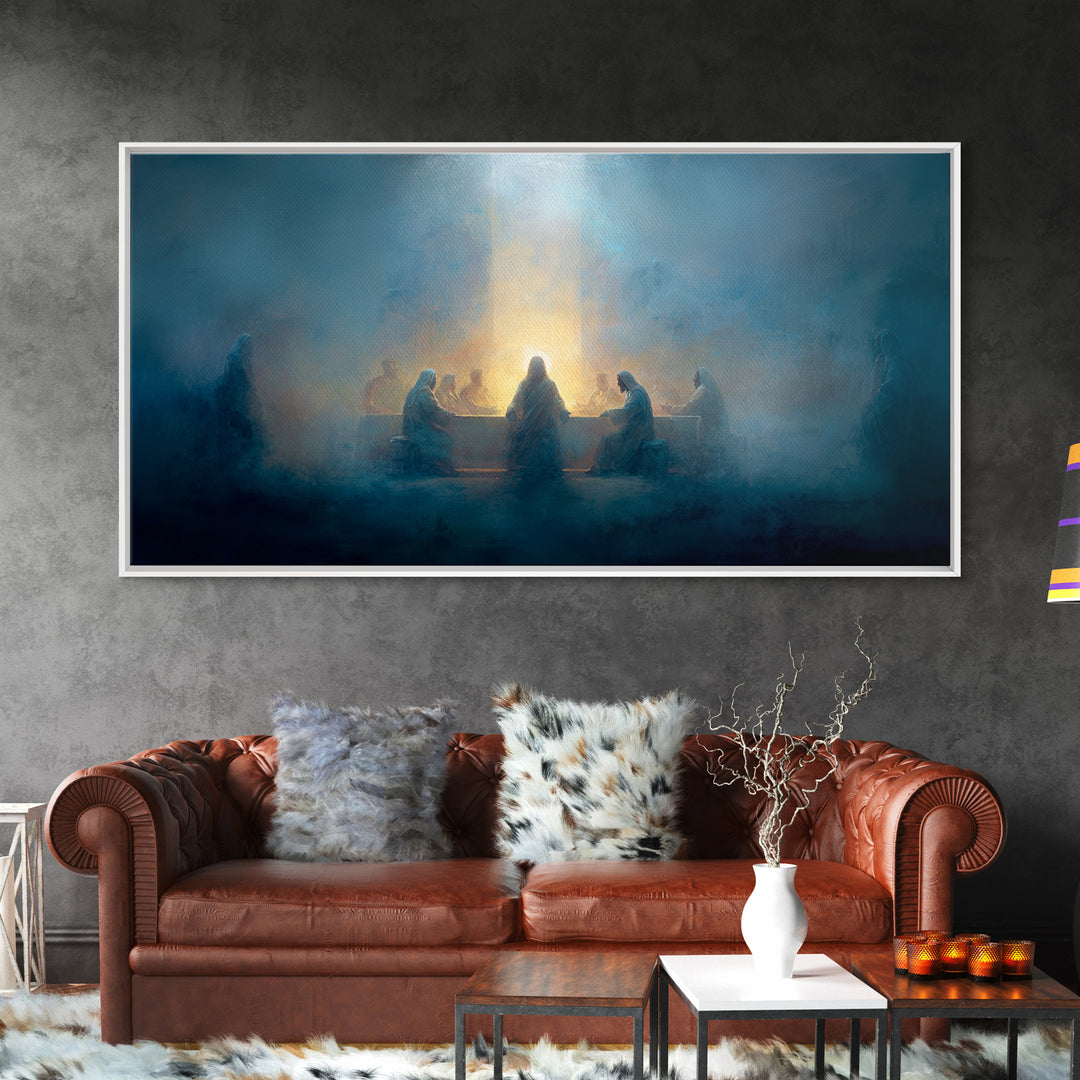 Sacred Communion, Framed Canvas Print, Christian Art Canvas, Christian Painting, Jesus Christmas Art, Christmas Wall Art