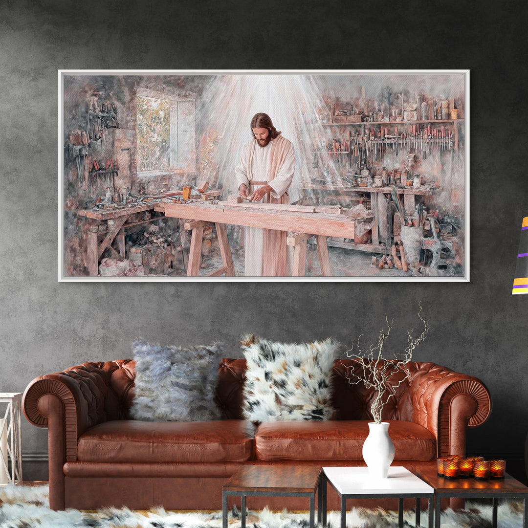 Carpenter’s Calling – Framed Canvas Print – Christian Wall Art – Jesus Painting – Christian Art Canvas – Christian Decor – Christian Art
