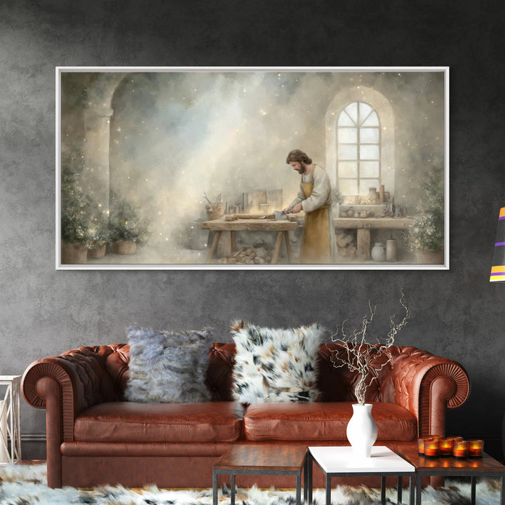 Holy Craftsmanship – Framed Canvas Print – Christian Art Canvas – Christian Wall Art – Christian Decor – Jesus Painting – Christian Art