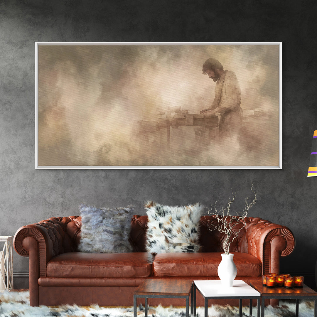 Breadmaker’s Blessing – Framed Canvas Print – Christian Art Canvas – Christian Wall Art – Christian Decor – Christian Christmas Art – Jesus