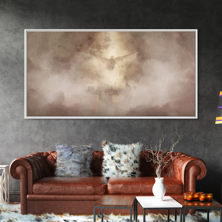 Spirit Ascending, Framed Canvas Print, Christian Art Painting, Modern Christian Painting, Christian Wall Art, Unique Christian Art