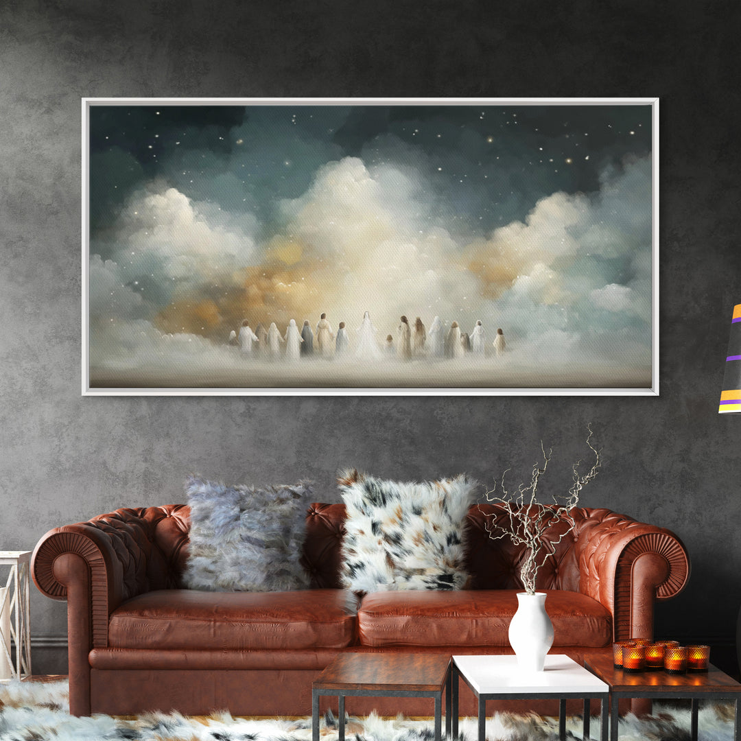 Starry Ascension – Framed Canvas Print – Christian Christmas Art – Christian Wall Art – Modern Christian Art – Christian Art Canvas – Chris