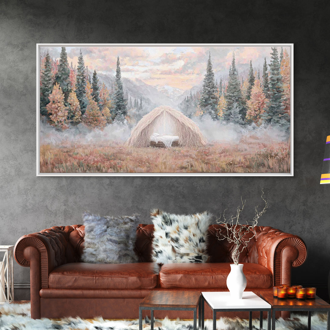 Forest Nativity | Framed Canvas Print | Christian Christmas Art | Jesus Painting | Christian Wall Art | Christmas Art | Christian Art Canva