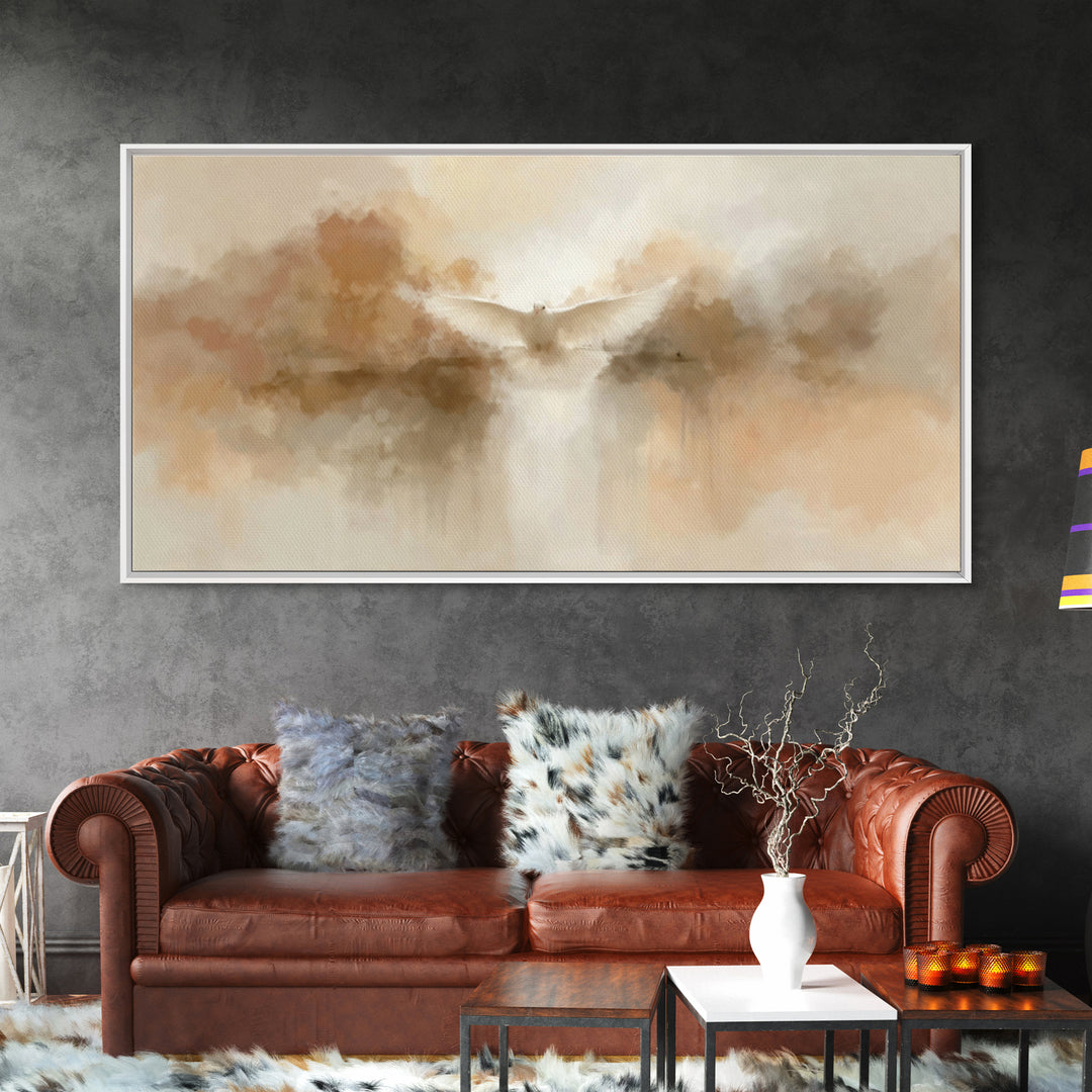 Gentle Ascension, Framed Canvas Print, Christian Art Canvas, Minimalist Christian Art, Christian Wall Art, Christmas Art Prints
