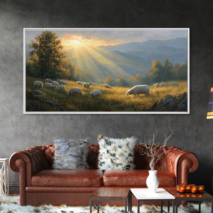 Holy Pasture Whisper | Framed Canvas Print | Christian Art | Christian Canvas Art | Jesus Painting | Christian Christmas | Christian Wall A